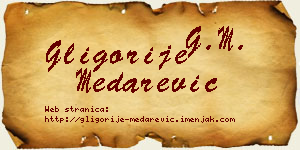 Gligorije Medarević vizit kartica